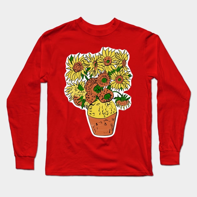 Sunflowers Long Sleeve T-Shirt by EV Visuals